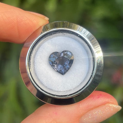 Grey Silver Purple Blue Heart Shaped Spinel custom jewellery Sydney Nicole Winkler Jewellery