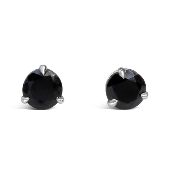 Black Spinel Stud Earrings