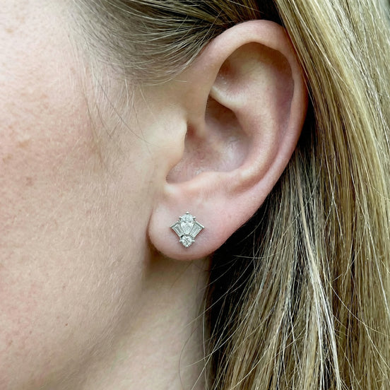 Empire Diadem Stud Earrings