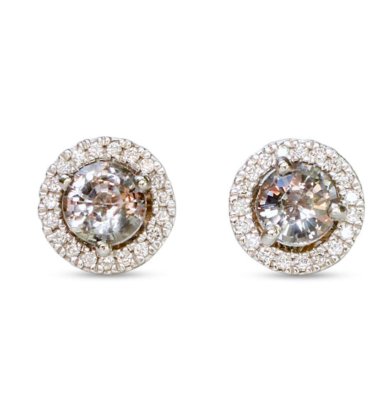 Grey Spinel Stud Earrings