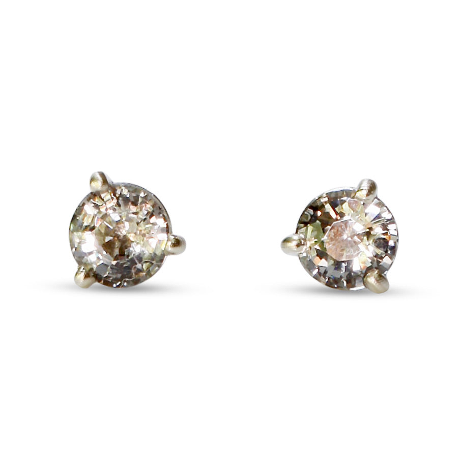 Grey Spinel Stud Earrings