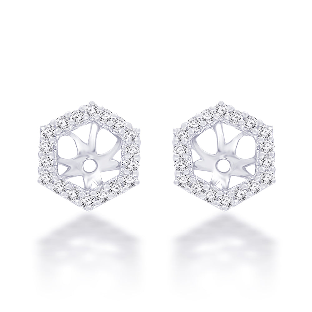 Halo Diamond Stud Jackets - Hexagonal