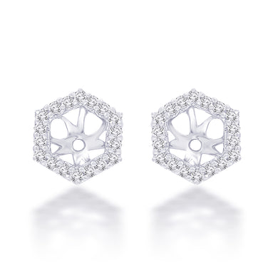 Halo Diamond Stud Jackets - Hexagonal