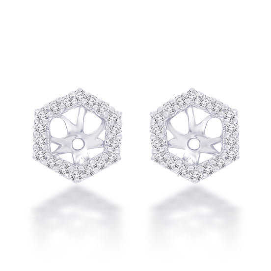 Halo Diamond Stud Jackets - Hexagonal