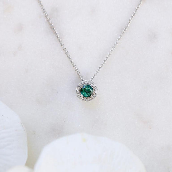 Halo Lagoon Tourmaline Pendant
