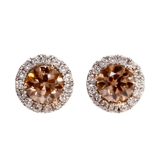 Champagne Zircon Stud Earrings