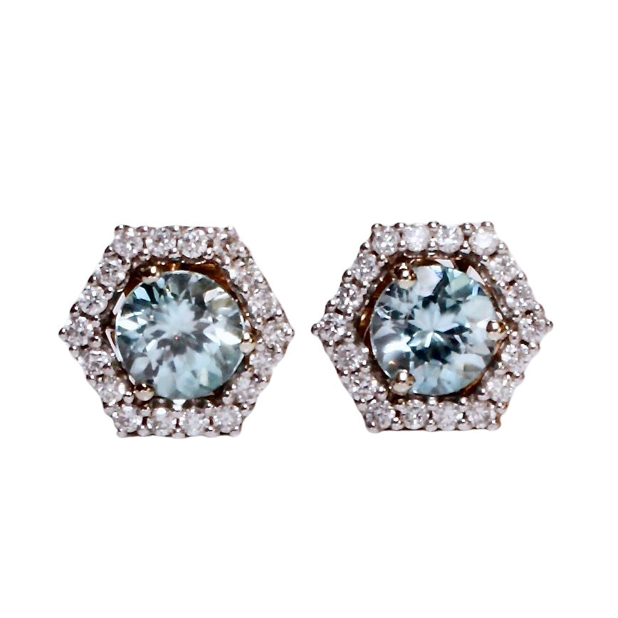 Ice Blue Zircon Stud Earrings