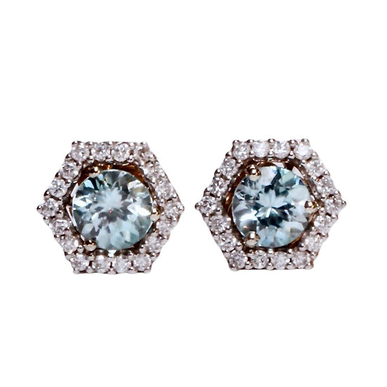 Ice Blue Zircon Stud Earrings