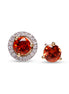 Orange Sapphire Stud Earrings