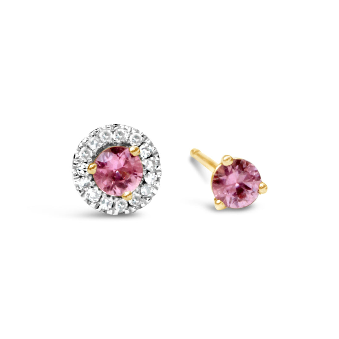 Pixie Pink Sapphire Stud Earrings