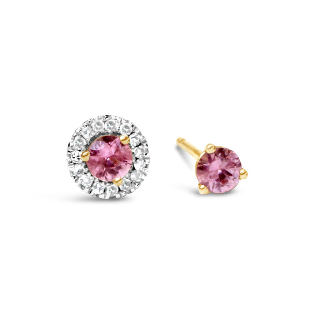 Pixie Pink Sapphire Stud Earrings