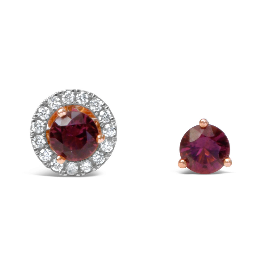 Rhodolite Garnet Stud Earrings