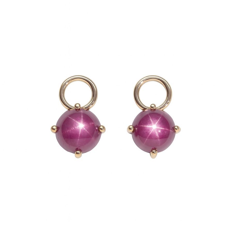 Round Star Ruby Halo Drops
