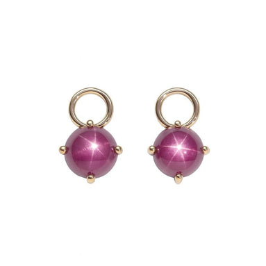 Round Star Ruby Halo Drops