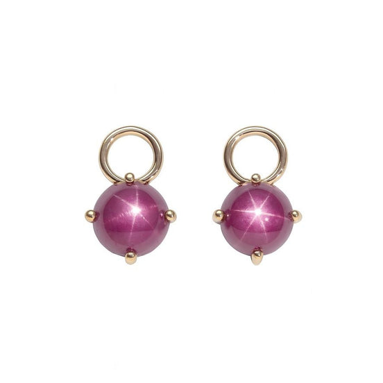 Round Star Ruby Halo Drops