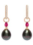 Tahitian Pearl with Spinel Drops