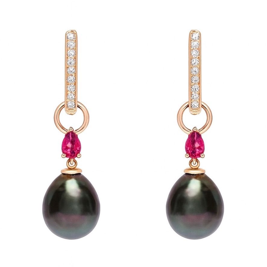 Tahitian Pearl with Spinel Drops