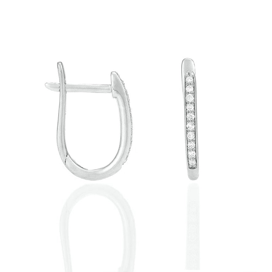 Diamond Halo Hoop Earrings