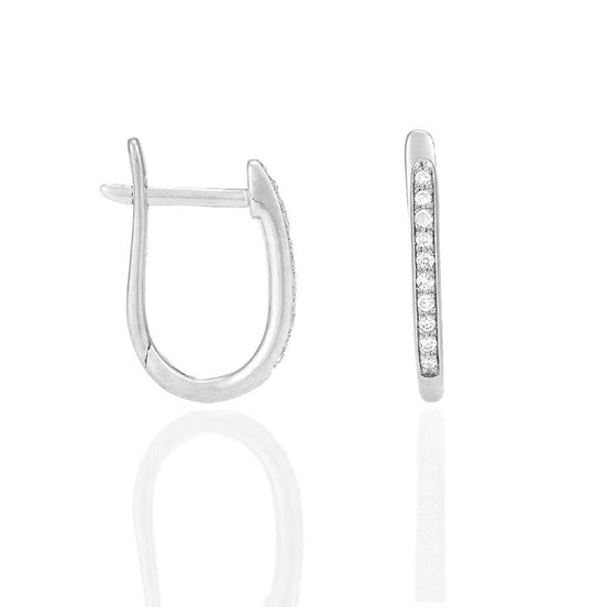 Diamond Halo Hoop Earrings