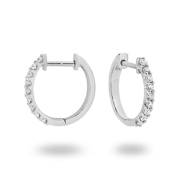 Halo Claw Diamond Hoop Earrings