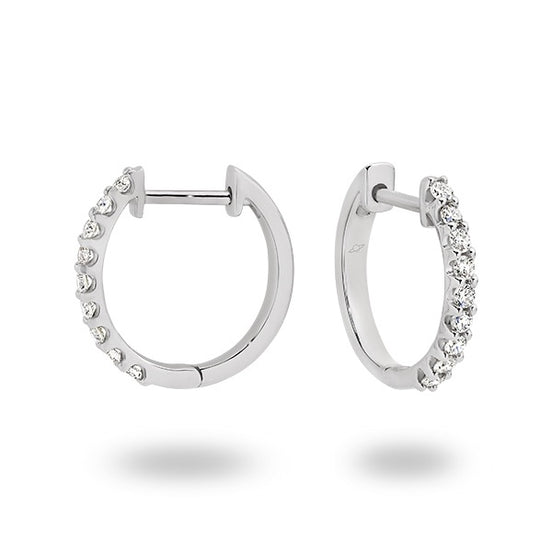 Halo Claw Diamond Hoop Earrings