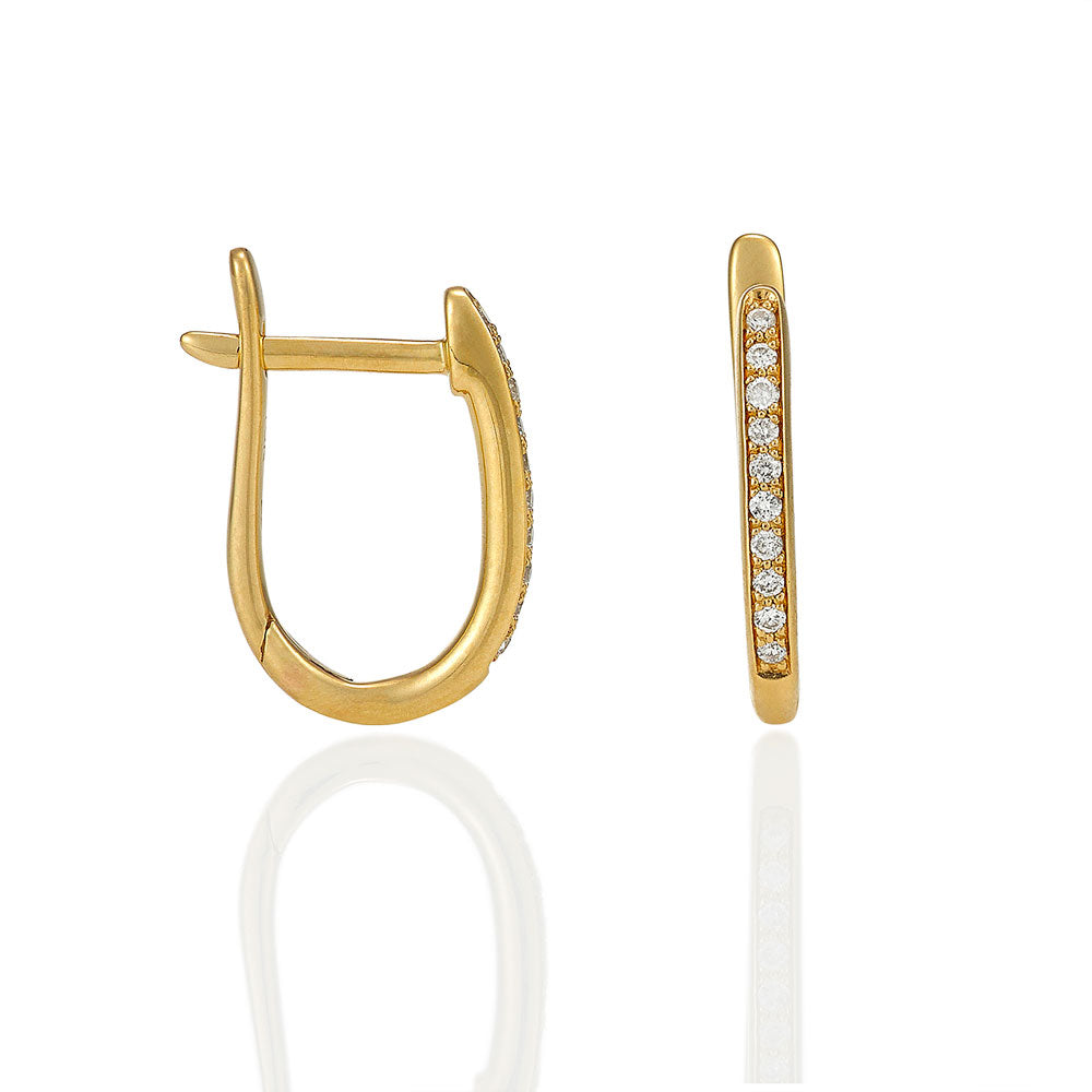 Diamond Halo Hoop Earrings