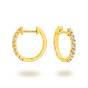 Halo Claw Diamond Hoop Earrings