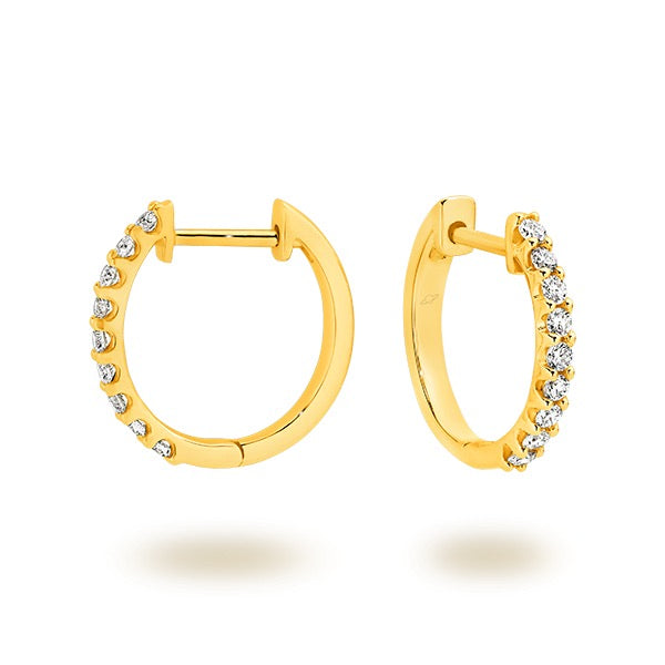 Halo Claw Diamond Hoop Earrings