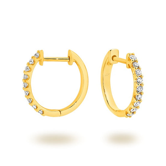 Halo Claw Diamond Hoop Earrings